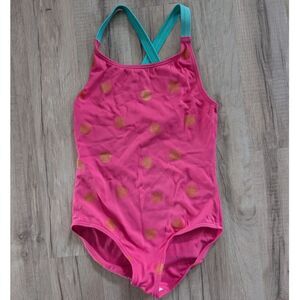 Mini Boden Pink Polka Dot Swimsuit, 7-8Y (V6)